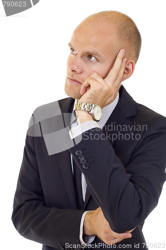 Image of Worried businessman thinking