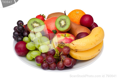 Image of Fruit platter isolated on white.