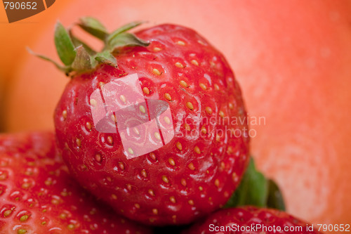 Image of Macro shot of a strawberry