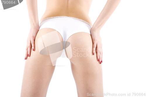 Image of Rear view of girl buttocks