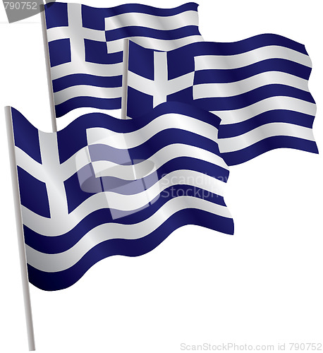 Image of Greece 3d flag.