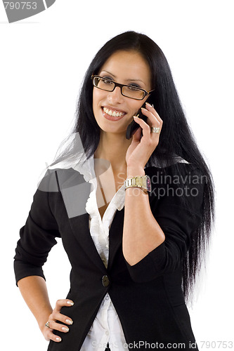 Image of Businesswoman speaking on the phone