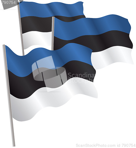 Image of Estonia 3d flag.