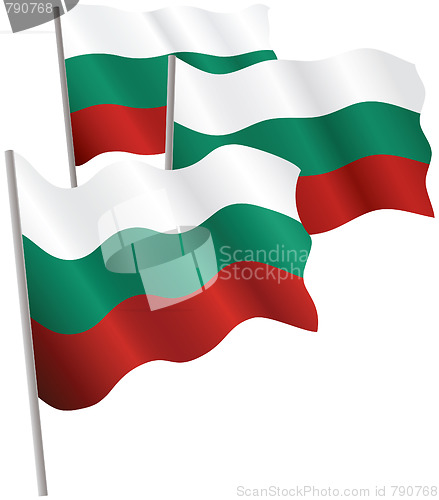 Image of Republic of Bulgaria 3d flag.