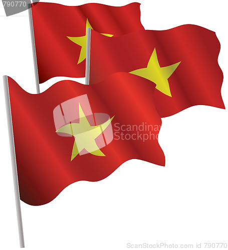 Image of Socialist Republic of Vietnam 3d flag.