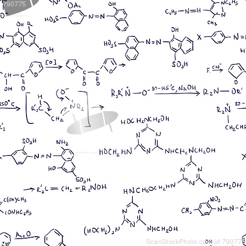 Image of Chemistry Formulas. Seamless.