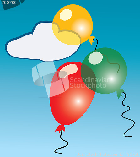 Image of Three cartoon balloons.