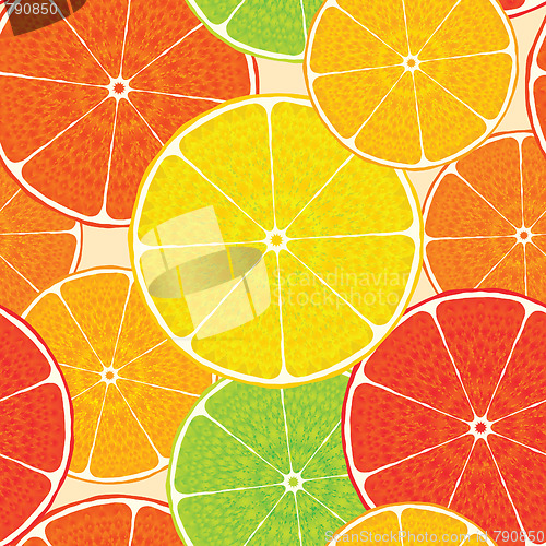 Image of Abstract citrus high-detailed background. Seamless.