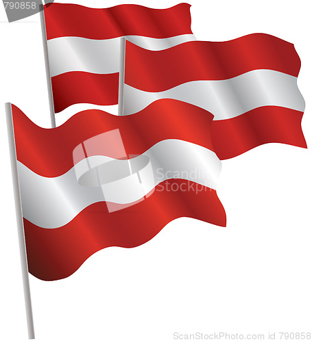 Image of Austria 3d flag.