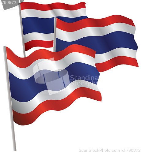 Image of Thailand 3d flag.