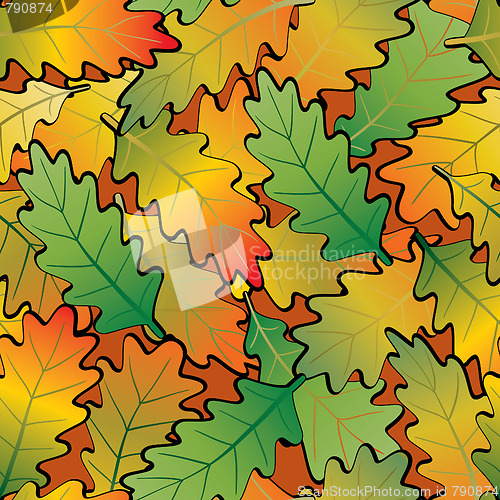 Image of Oak leaf abstract background. Seamless.