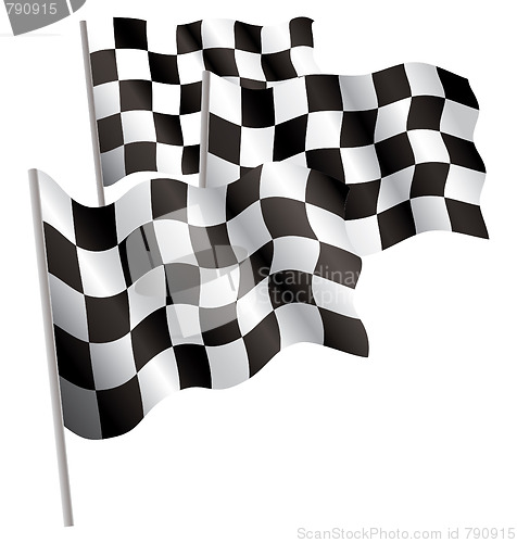 Image of Racing-sport finish 3d flag.