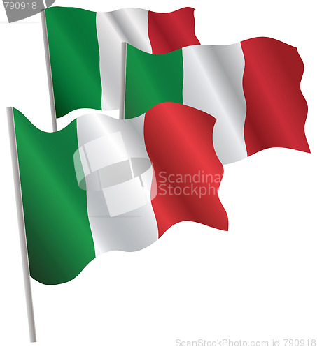 Image of Italy 3d flag.