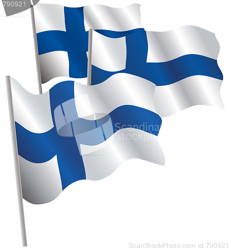 Image of Finland 3d flag.