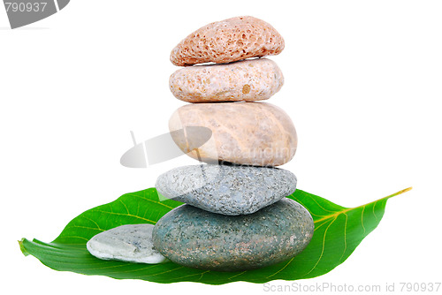 Image of  isolated balancing pebbles