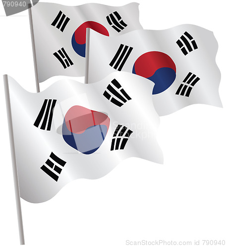 Image of South Korea 3d flag.