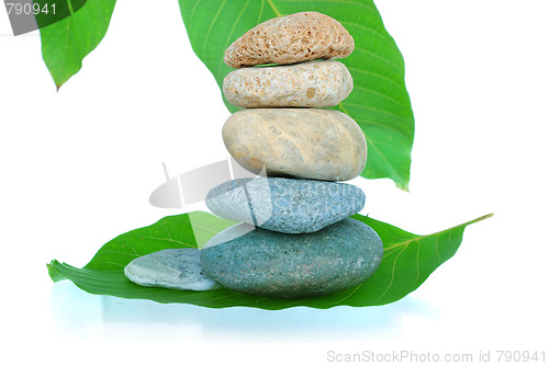 Image of  isolated balancing pebbles