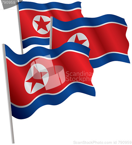 Image of North Korea 3d flag.