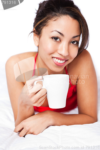 Image of Woman drinking coffee