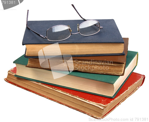 Image of Glasses and books.
