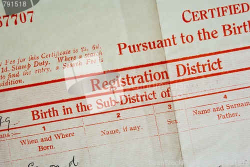 Image of Birth Certificate