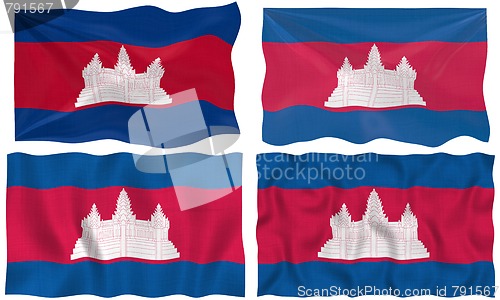 Image of four greats flags of Cambodia
