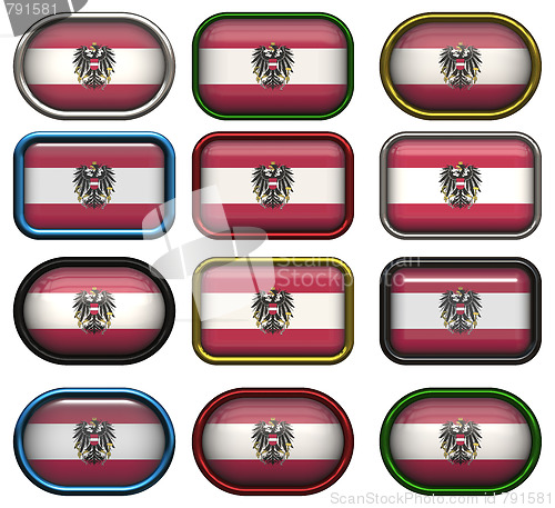 Image of twelve buttons of the Flag of Austria
