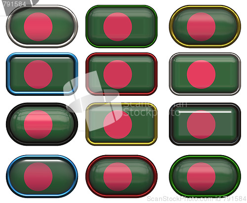 Image of twelve buttons of the Flag of Bangladesh