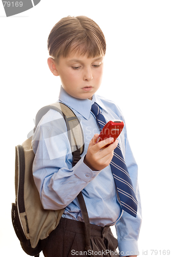 Image of Boy using a mobile phone