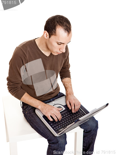 Image of Working with a laptop