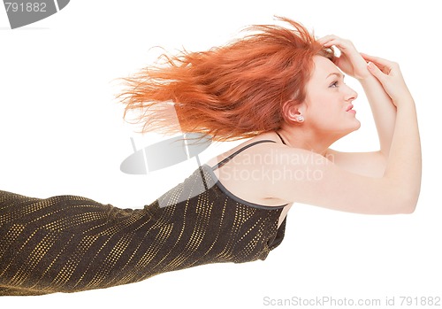 Image of red-haired trendy girl 