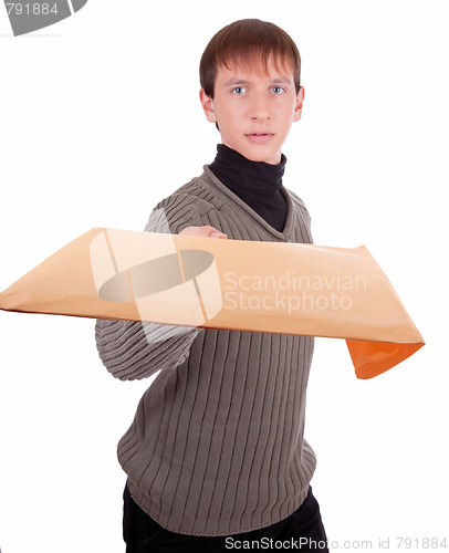 Image of courier with a package