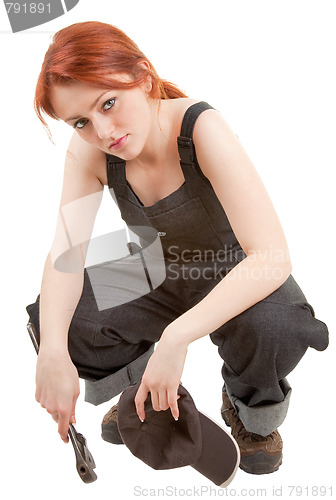 Image of red-haired trendy girl 