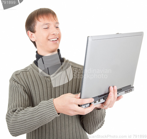 Image of young man with laptop