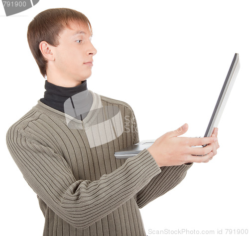 Image of young man with laptop