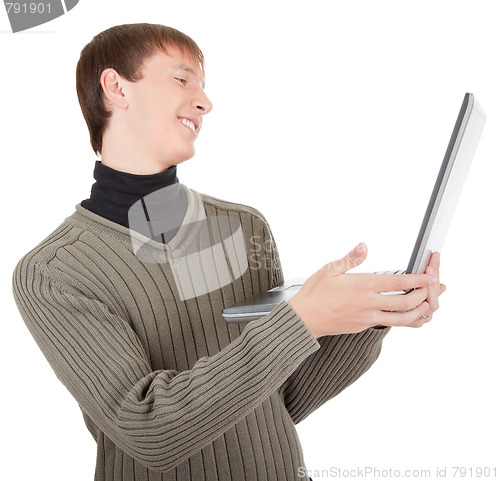 Image of young man with laptop