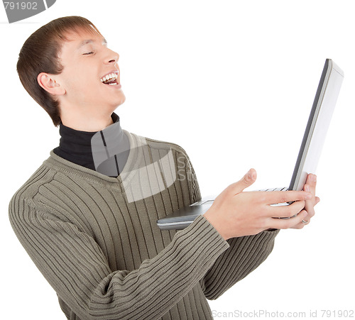 Image of young man with laptop