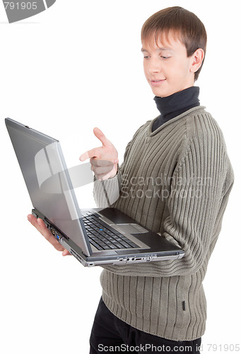 Image of young man with laptop