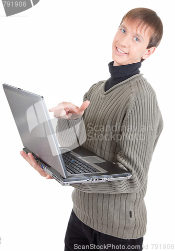 Image of young man with laptop