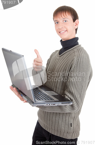 Image of young man with laptop