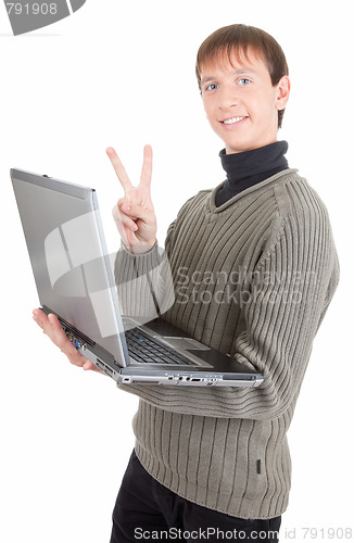 Image of young man with laptop