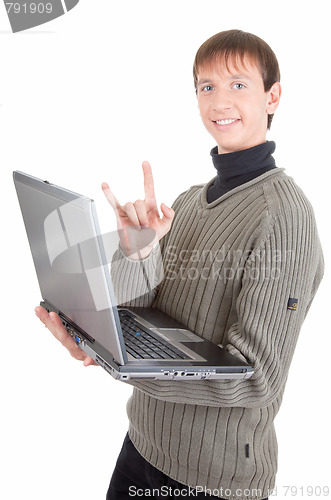 Image of young man with laptop