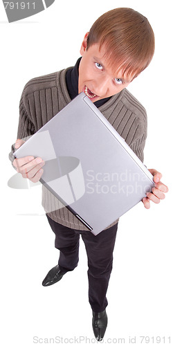 Image of young man with laptop