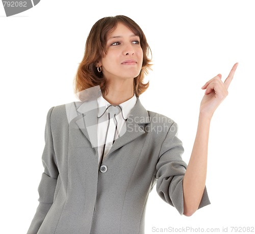 Image of young girl in office clouses