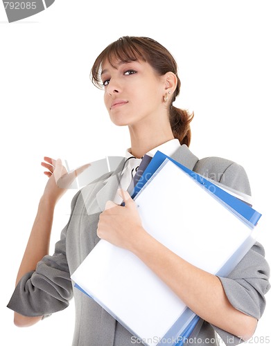 Image of young girl in office clouses