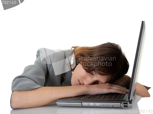 Image of young girl in office clouses