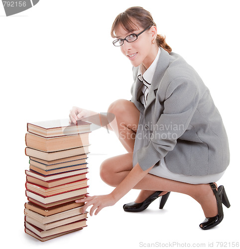 Image of woman and book