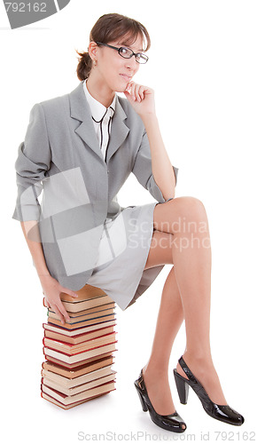 Image of woman and book