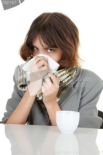 Image of young girl in office clouses