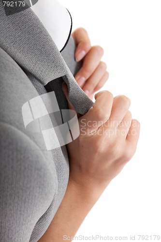 Image of young girl in office clouses